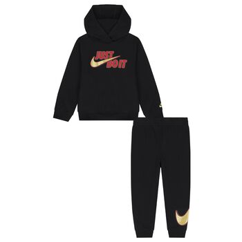 Boys Black Logo Tracksuit