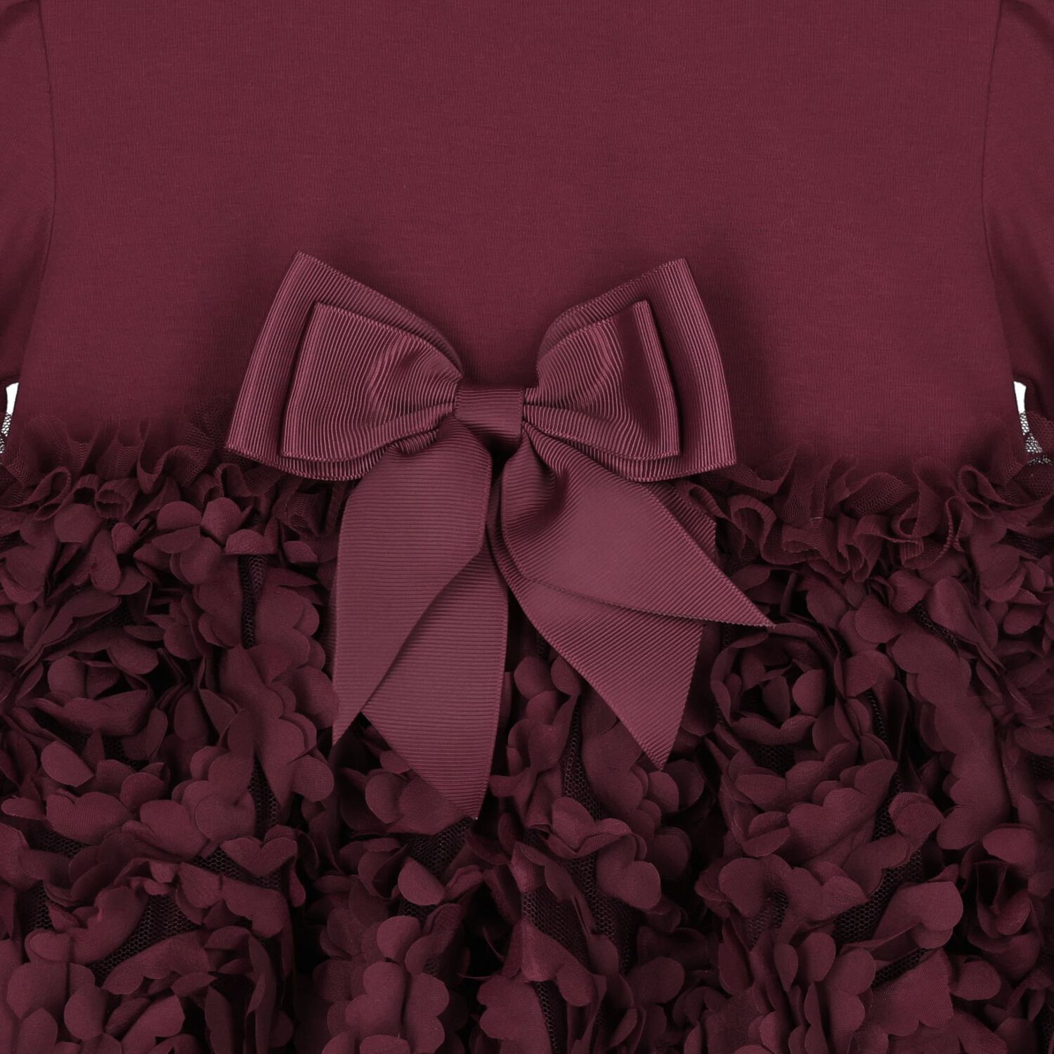 Baby Girls Burgundy Red Tulle Roses Dress, 1, hi-res