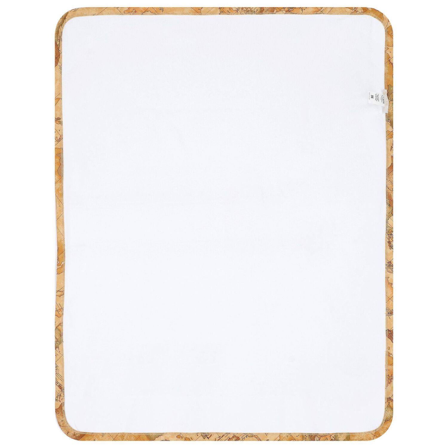 White & Beige Geo Map Baby Blanket, 1, hi-res