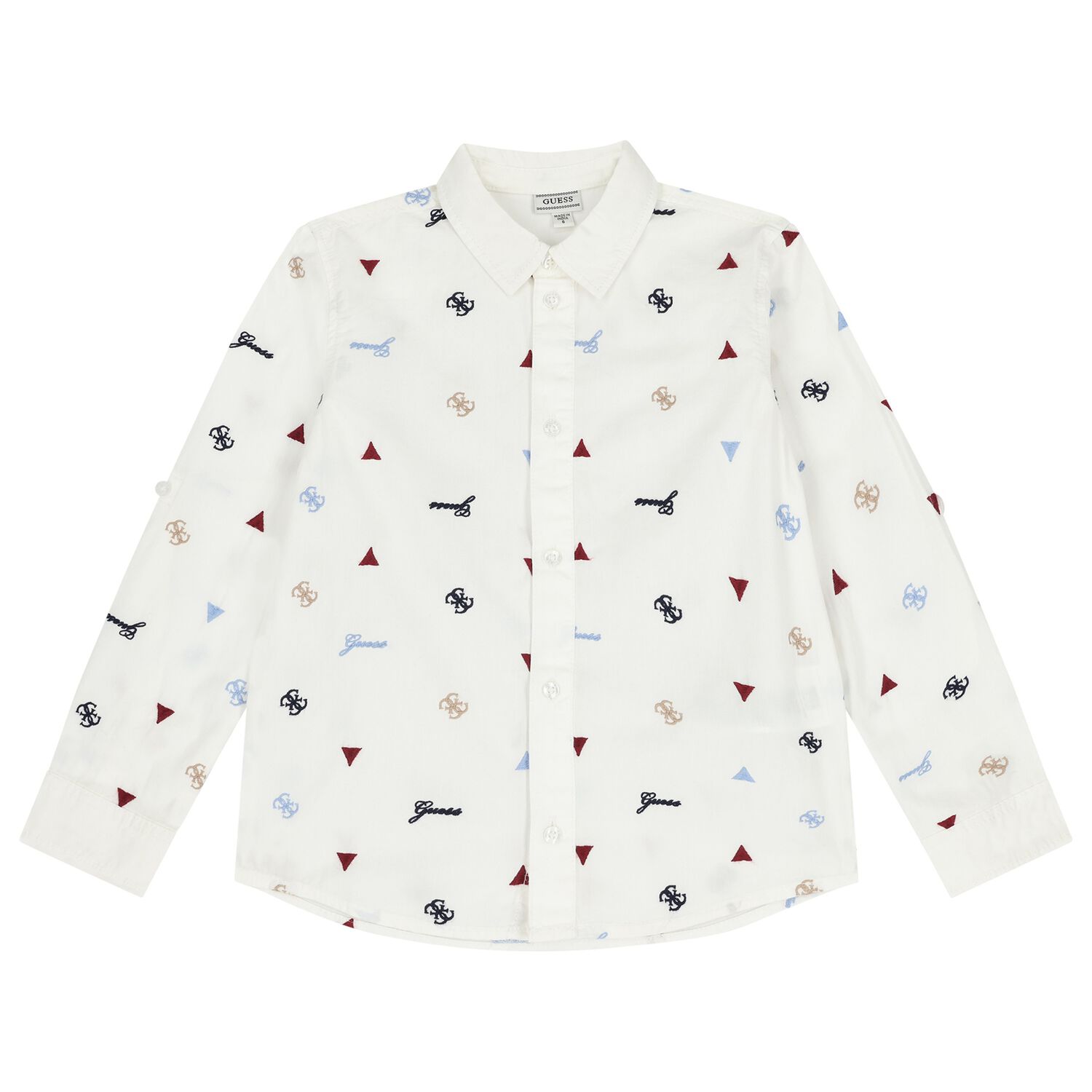 Boys White Logo Shirt, 1, hi-res