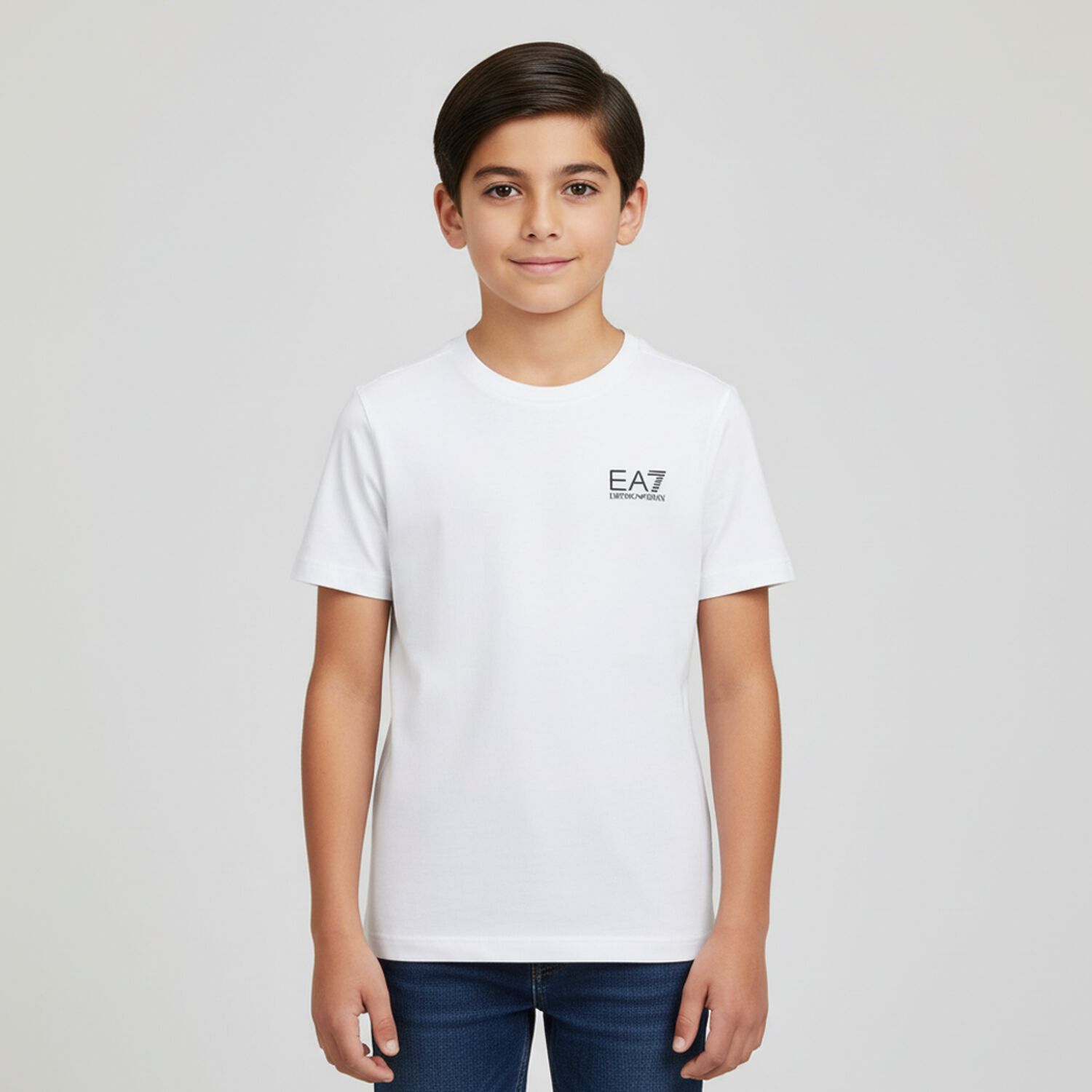 Boys White Logo T-Shirt, 6, hi-res
