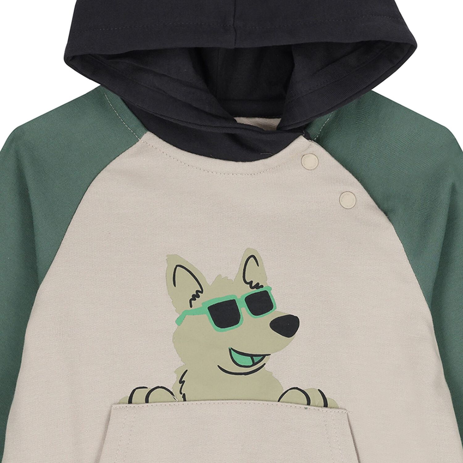 Younger Boys Green, Beige & Navy Blue 3 Piece Tracksuit, 3, hi-res