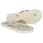 Girls Ivory Logo Flip Flops, 1, hi-res