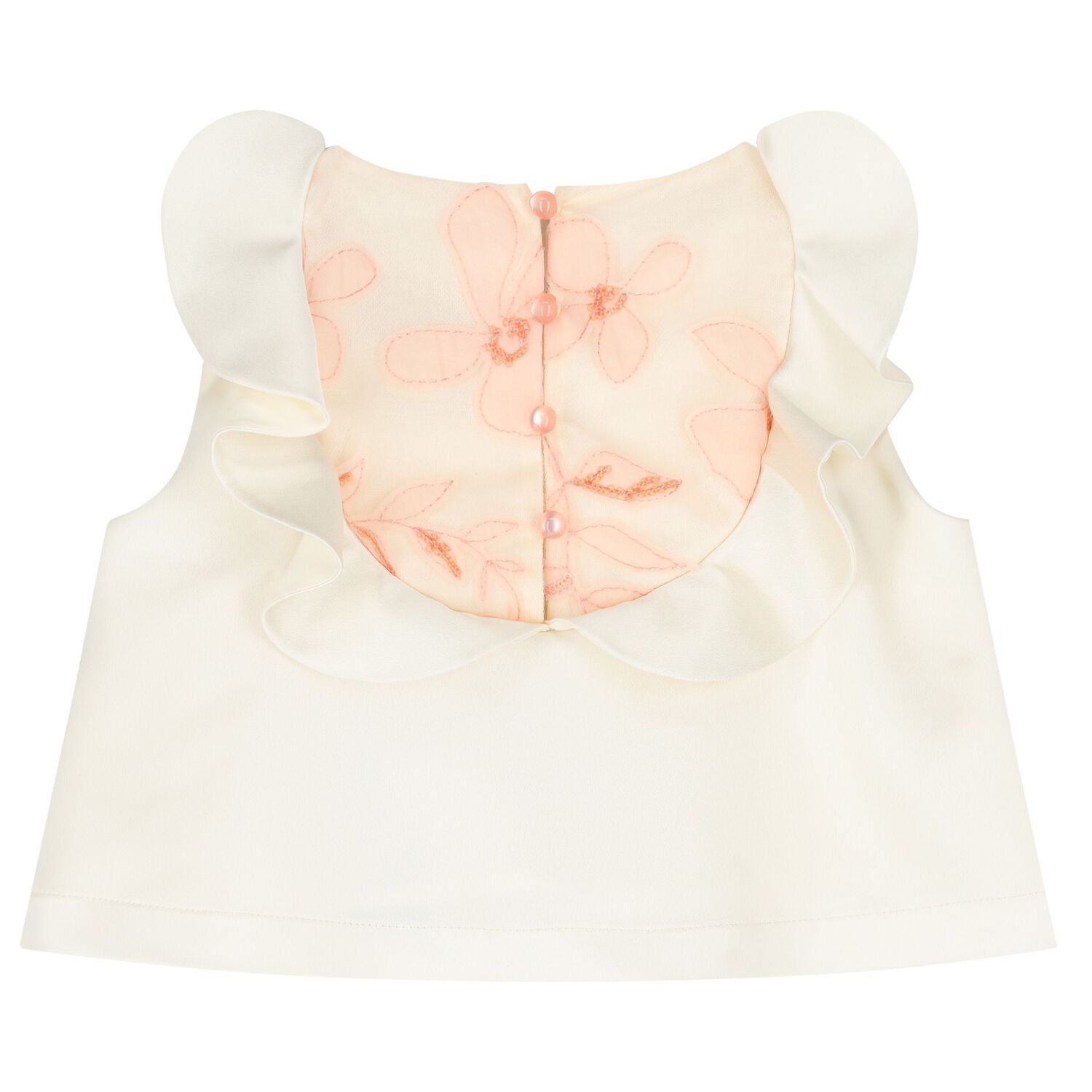 Girls Ivory & Pink Floral Skirt Set, 1, hi-res