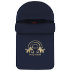 Navy Blue & Gold Horse Logo Baby Nest, 1, hi-res