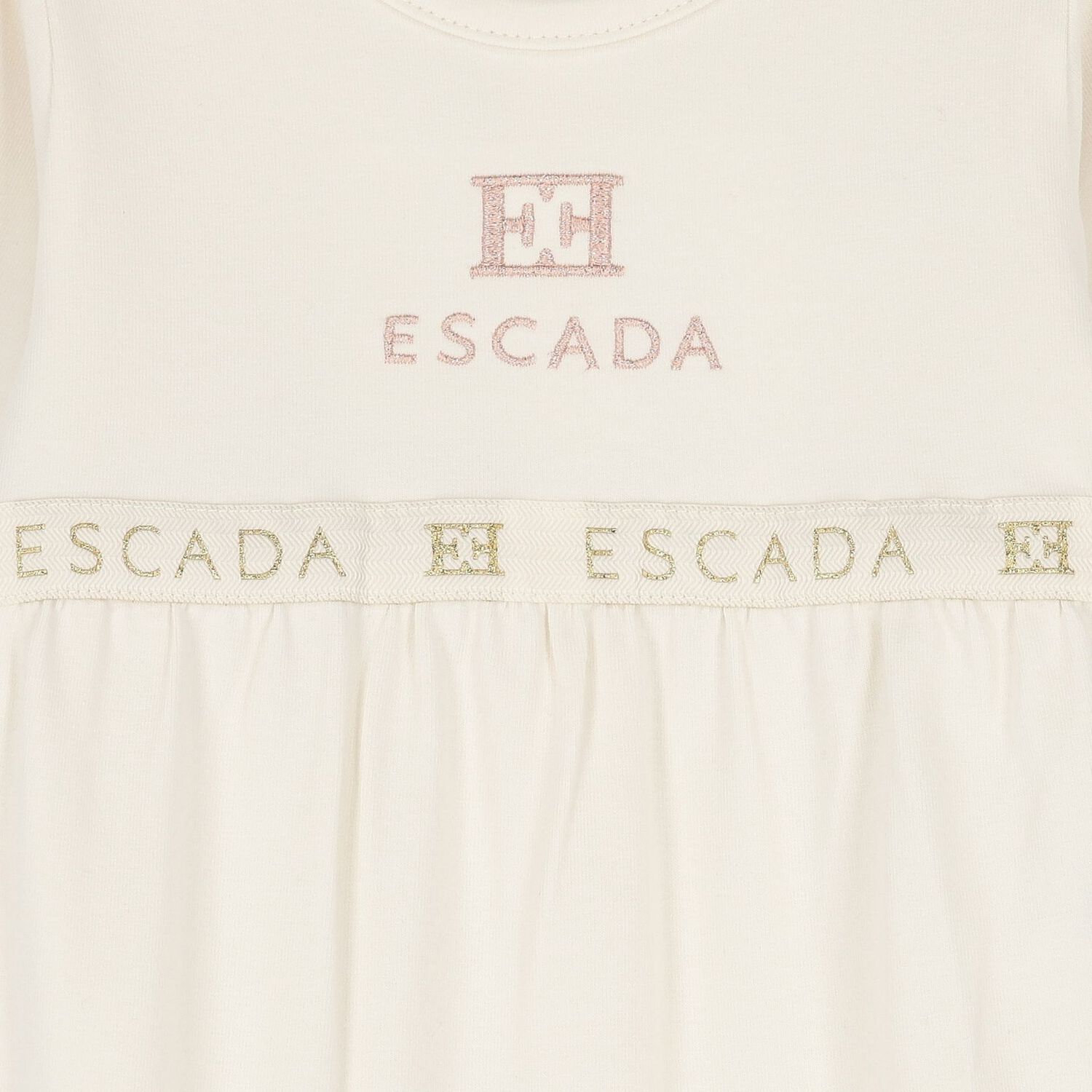 Baby Girls Ivory Logo Babygrow, 1, hi-res