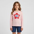 Girls Pink Logo Long Sleeve Top, 1, hi-res