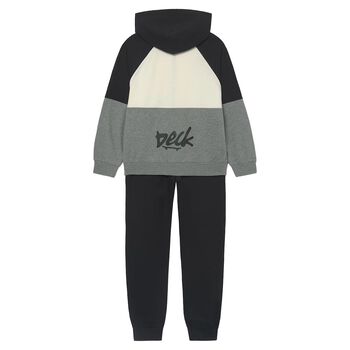Boys Black, Ivory & Grey Tracksuit