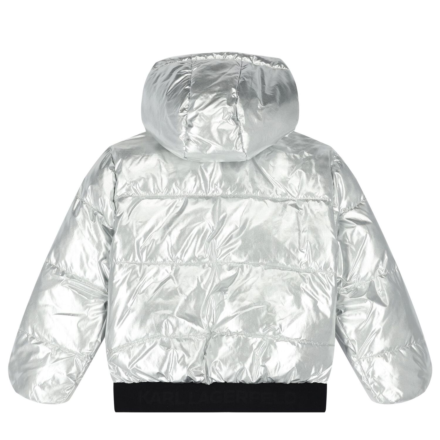 Girls Silver Logo Puffer Jacket, 1, hi-res image number null