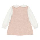 Younger Girls Pink Tweed Dress, 1, hi-res