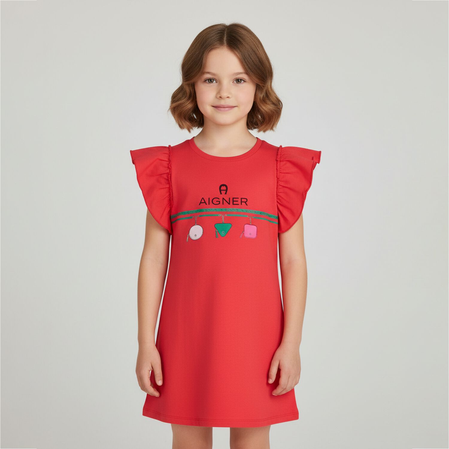 Girls Pink Logo Dress, 1, hi-res image number null