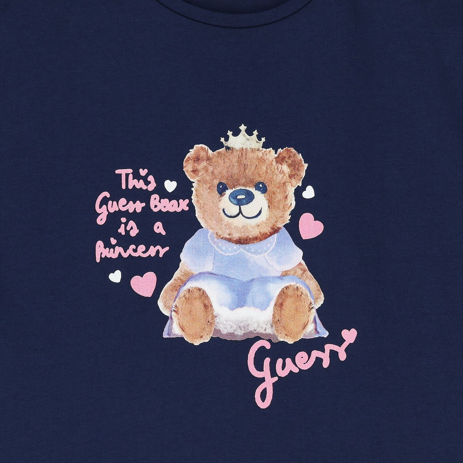Girls Navy Blue Teddy Bear T-Shirt, 3, hi-res