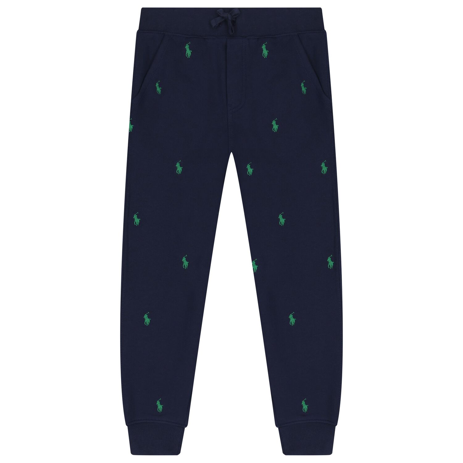 Boys Navy Blue Logo Joggers, 1, hi-res