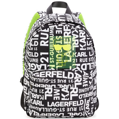 Boys Black & Neon Green Logo Backpack