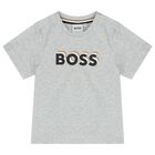 Younger Boys Grey Logo T-Shirt, 2, hi-res