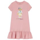 Girls Pink Polo Bear Dress, 1, hi-res