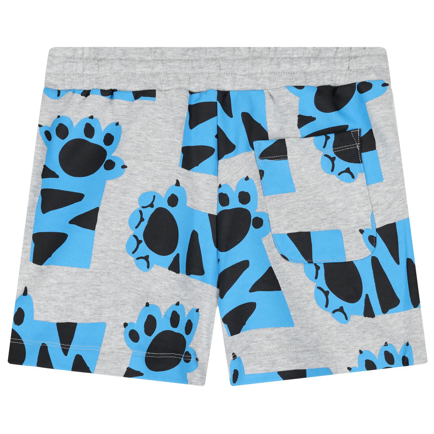 Boys Grey and Blue Illustration-Print Shorts, 1, hi-res