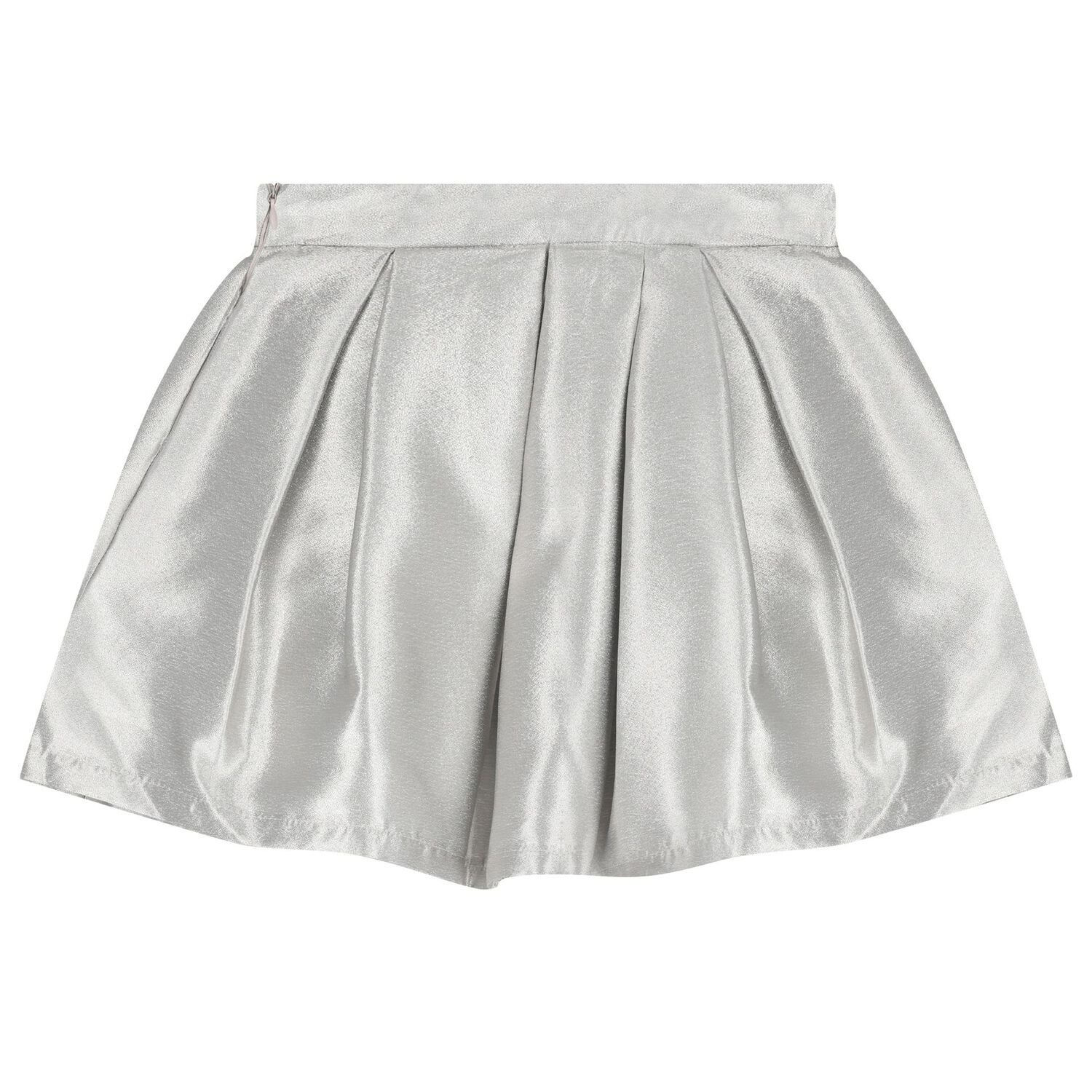 Girls Metallic Silver Bow Skirt Set, 1, hi-res
