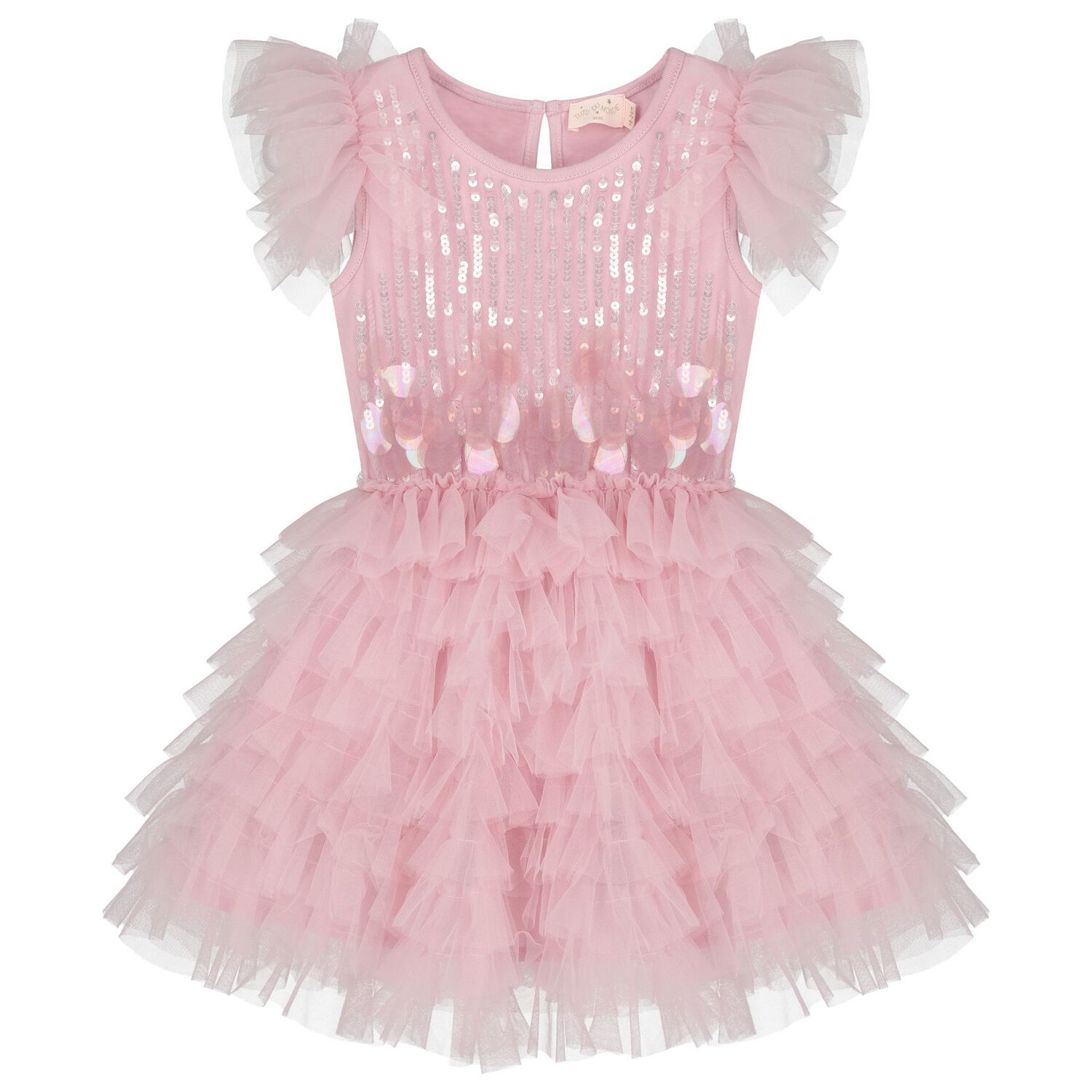 Baby Girls Pink Embellished Tulle Dress Set, 1, hi-res