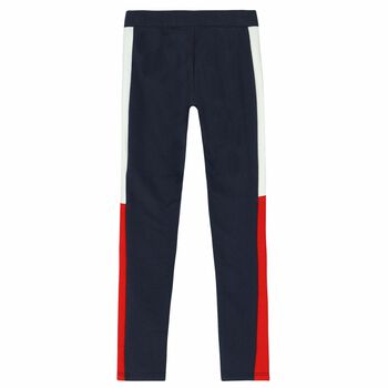 Girls Navy Logo Leggings