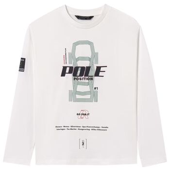 Boys Ivory Long Sleeve Top