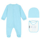 Blue Teddy Logo Babygrow, Hat & Bib Gift Set, 2, hi-res