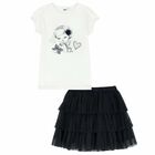 Girls White & Navy Skirt Set, 1, hi-res