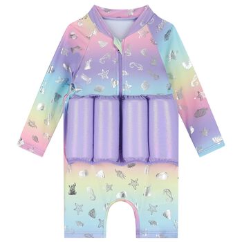 Baby Girls Purple Float Sun Suit