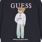 Boys Navy Blue Teddy Bear Logo Sweatshirt, 3, hi-res