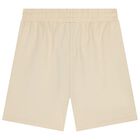 Boys Beige Logo Shorts, 4, hi-res