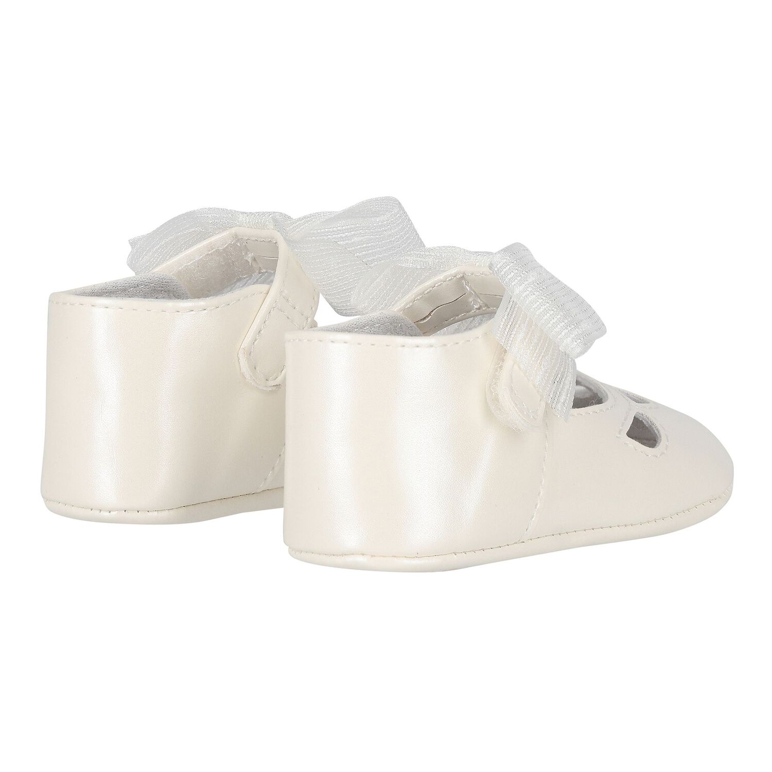 Baby Girls Ivory Bow Pre Walker Shoes, 4, hi-res image number null