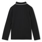 Boys Black Logo Polo Shirt, 1, hi-res
