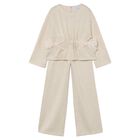 Girls Gold Bow Trouser Set, 1, hi-res