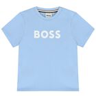 Younger Boys Pale Blue Logo T-Shirt, 3, hi-res