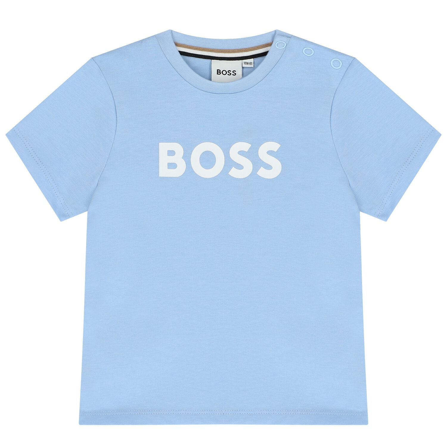 Younger Boys Pale Blue Logo T-Shirt, 3, hi-res