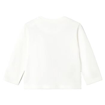 Younger Boys White Tiger Long Sleeve Top