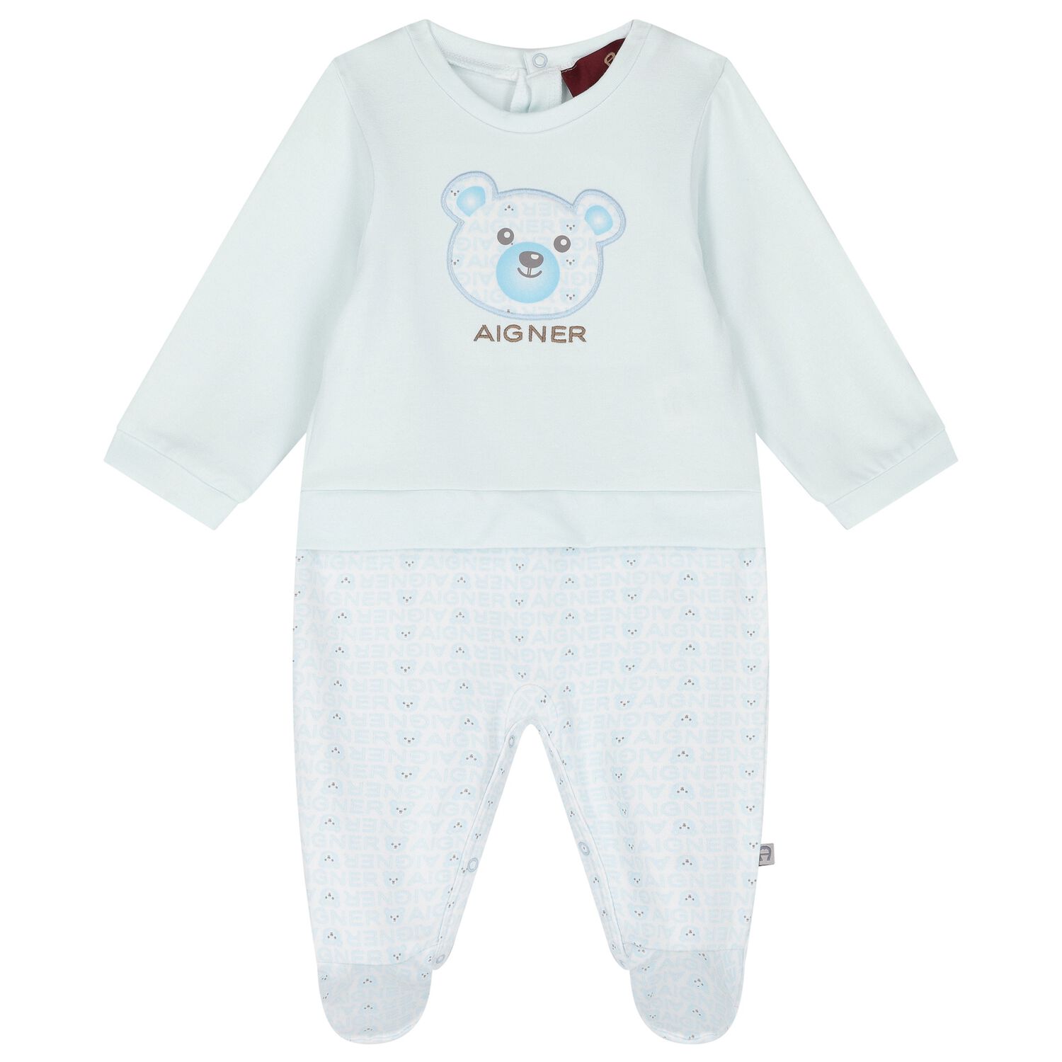 Baby Boys Blue Teddy Bear Babygrow, 2, hi-res
