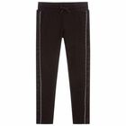 Girls Black Logo Leggings, 1, hi-res