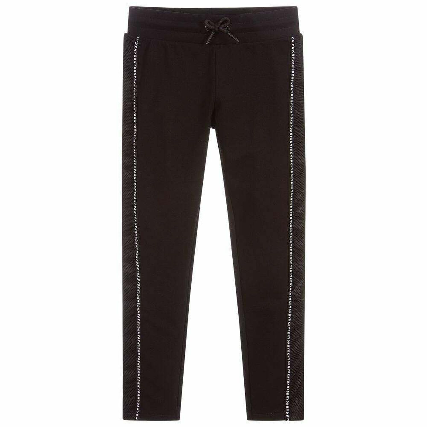 Girls Black Logo Leggings, 1, hi-res