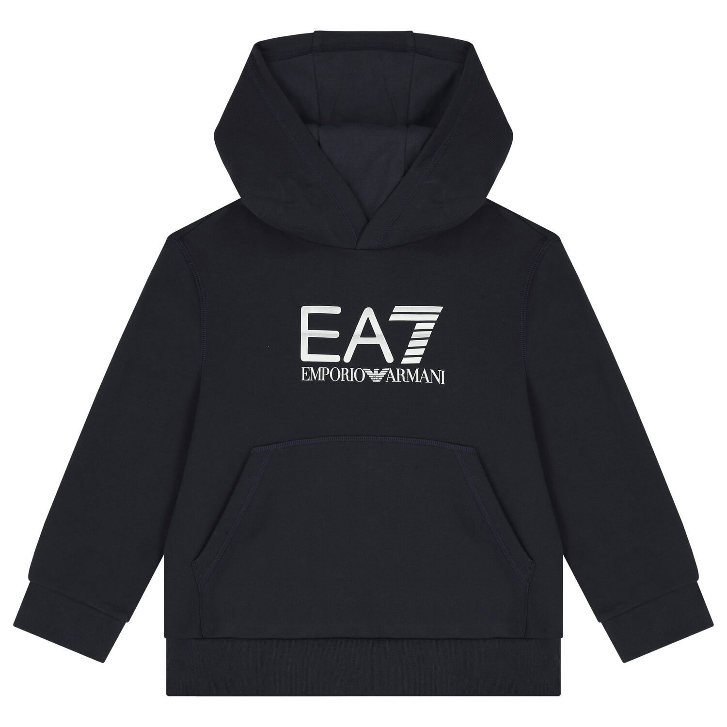 Boys Navy Blue Logo Hooded Top, 2, hi-res image number null