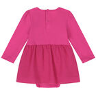 Baby Girls Pink Logo Bodysuit Dress, 2, hi-res