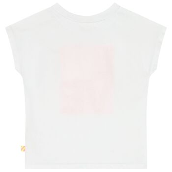 Girls White & Pink Flower T-Shirt