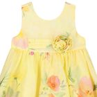 Younger Girls Yellow Floral Dress, 1, hi-res