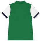 Boys Navy Blue & Green Logo Polo Shirt, 1, hi-res