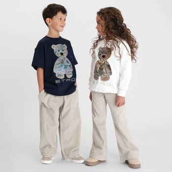 Navy Blue Teddy Bear Logo T-Shirt