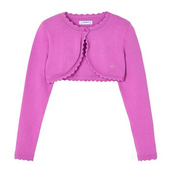 Girls Pink Bolero Knit Cardigan