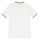 Boys White Logo Polo Shirt, 2, hi-res