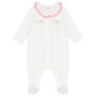 Baby Girls Ivory Floral Babygrow, 1, hi-res