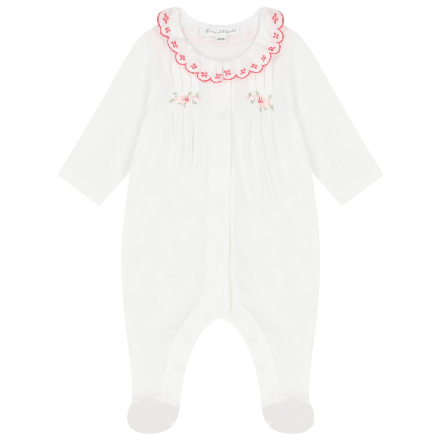 Baby Girls Ivory Floral Babygrow, 1, hi-res
