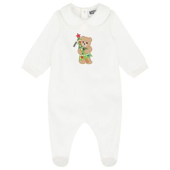 Ivory Christmas Teddy Bear Babygrow